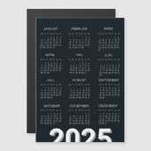 2025 Kalender Deutsch白黒 マグネット招待状 (正面/裏面)