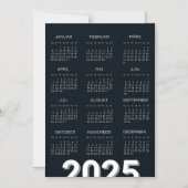 2025 Kalender Deutsch白黒 マグネット招待状 (正面)