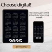 2025 Kalender Deutsch白黒 招待状