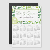 2025 Live by Grace Green 葉 Gamesマグネットカレンダー (正面/裏面)