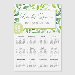 2025 Live by Grace Green 葉 Gamesマグネットカレンダー