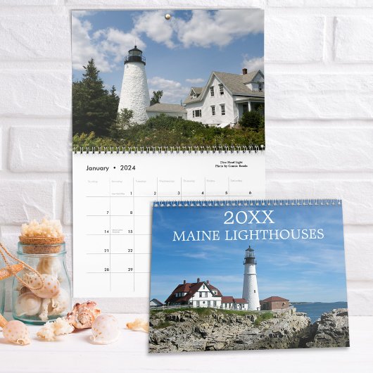 2025 Maine Light housesの写真 カレンダー