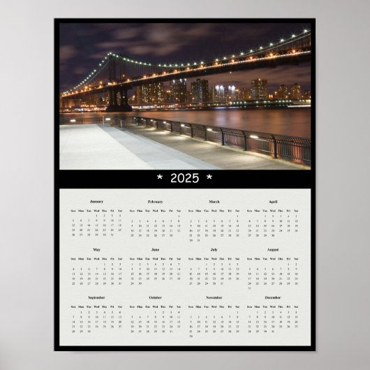 2025 Manhattan Bridge Wall Calendarポスター ポスター (正面)
