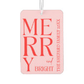 2025 Modern Merry and Bright Red Pink Christmas カーエアーフレッシュナー (裏面)