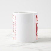 2025 Modern Merry and Bright Red Pink Christmas ジャンボコーヒーマグカップ (正面)