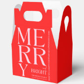 2025 Modern Merry and Bright Red Pink Christmas フェイバーボックス (見開き)