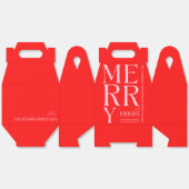 2025 Modern Merry and Bright Red Pink Christmas フェイバーボックス (見開き)