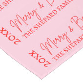 2025 Modern Merry and Bright Red Pink Christmas ロングテーブルランナー (コーナー)