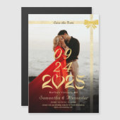 2025 Modern Simple Wedding Save the Date 1 Photo マグネット招待状 (正面/裏面)