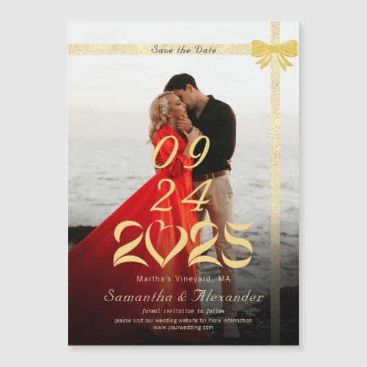 2025 Modern Simple Wedding Save the Date 1 Photo マグネット招待状 (正面)