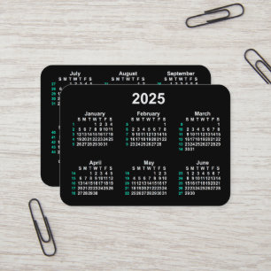 2025 Neon 52週間ISOカレンダー(Janz) 名刺