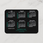 2025 Neon 52週間ISOカレンダー(Janz) 名刺 (裏面)