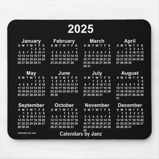 2025 Neon White Calendar by Janz Mouse pad マウスパッド (正面)