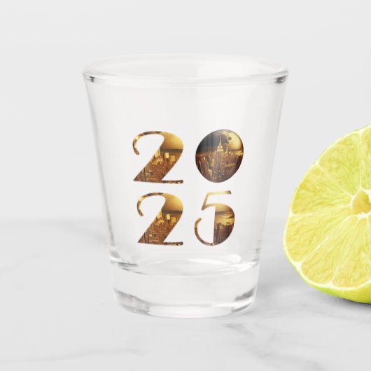 2025 New Year Party-Ball-NYC Gold- ショットグラス (正面)