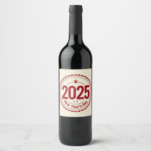 2025 New Year's Day Wine Label ワインラベル (正面)