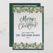 2025 Personalized Merry Christmas Card with Photo シーズンカード (正面/裏面)