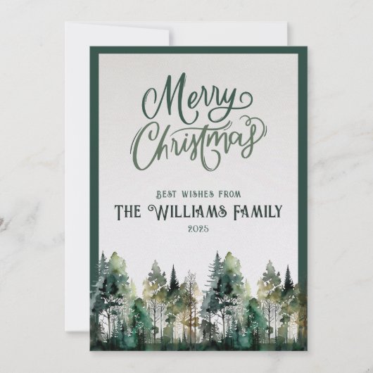 2025 Personalized Merry Christmas Card with Photo シーズンカード (正面)