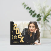 2025 PHOTO モダン Grad Graduation Party招待状 ポストカード (スタンド正面)