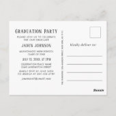 2025 PHOTO モダン Grad Graduation Party招待状 ポストカード (裏面)