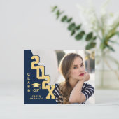 2025 PHOTO モダン Grad Graduation Party招待状 ポストカード (スタンド正面)