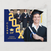 2025 PHOTO モダン Grad Graduation Party招待状 ポストカード (正面)