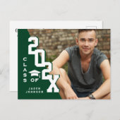 2025 PHOTO モダン Grad Graduation Party招待状 ポストカード (正面/裏面)