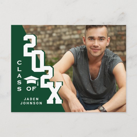 2025 PHOTO モダン Grad Graduation Party招待状 ポストカード (正面)