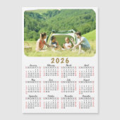 2025 Photo Calendarマグネット赤モダン白黒 (正面)