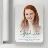 2025 Photo Green Script Overlay Grad Announcement マグネット