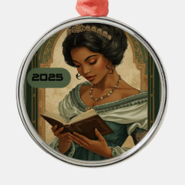 2025 Princess Reading a Book Ornament メタルオーナメント