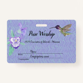 2025 Pure Worship water-colored hummingbird バッジ