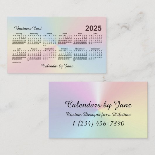 2025 Rainbow Cloud Calendar by Janz 名刺 (正面/裏面)
