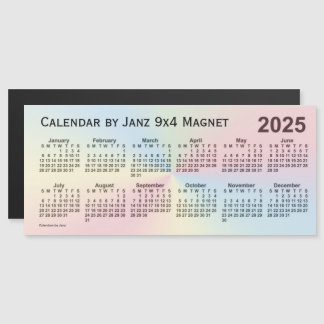 2025 Rainbow Cloud Calendar by Janz 9x4マグネット