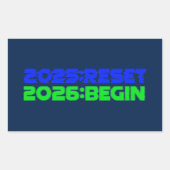 2025:RESET/2026:BEGIN Sticker 長方形シール (正面)