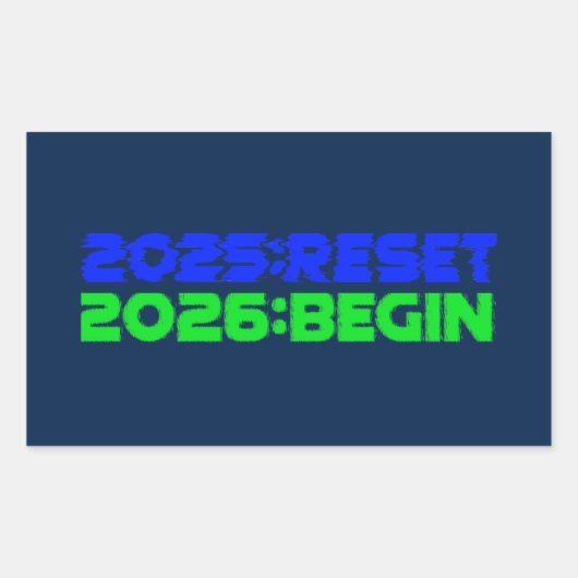 2025:RESET/2026:BEGIN Sticker 長方形シール (正面)