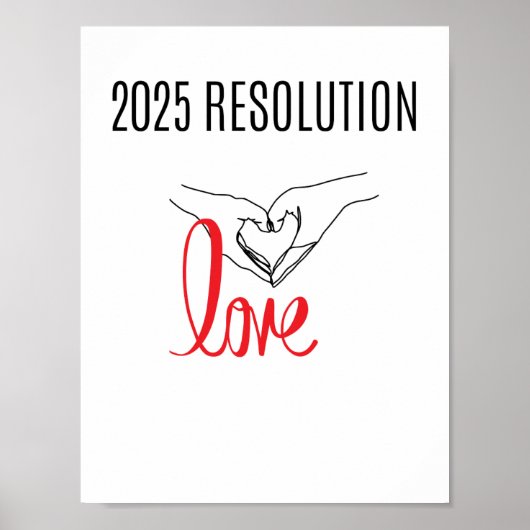 2025 RESOLUTION LOVE両手ハートポスター ポスター (正面)