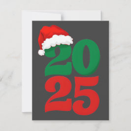 2025 Santa Hat -フェスティバルクリスマスカウントダウン シーズンカード
