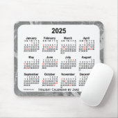 2025 Silver Holiday Art Calendar by Janz Mouse pad マウスパッド (マウス)
