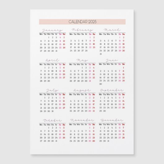 2025 Soft Blush Grid with Weekend Highlights (正面)