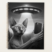 2025 Sphynx Cat UFOカレンダーセルフィー領域51 プランナー手帳 (正面)