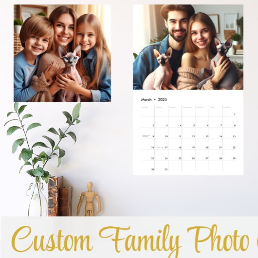 2025 Sphynx Kittenカレンダーパーソナライズされた写真 カレンダー