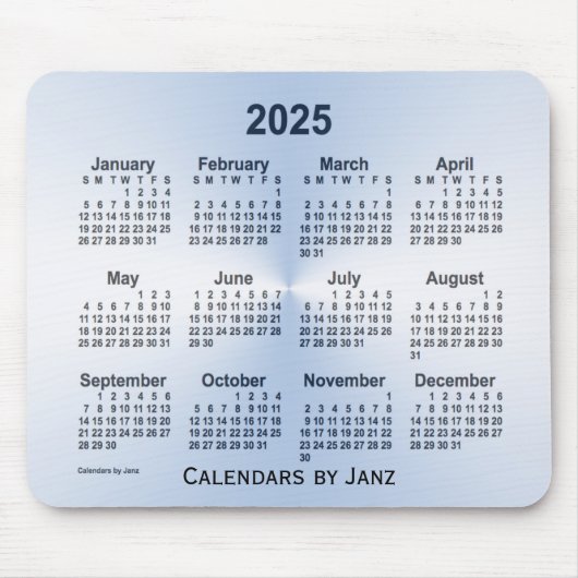 2025 Steel Blue Calendar by Janz Mouse pad マウスパッド (正面)