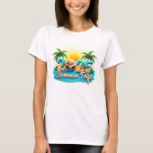 2025 Summer Trip 🌴 Colorful Beach Theme Tee Tシャツ (正面)
