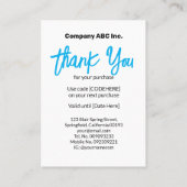 2025 Sunday Calendarご購入ありがとうございます 名刺 (裏面)