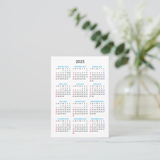 2025 Sunday Calendarご購入ありがとうございます 名刺 (スタンド正面)