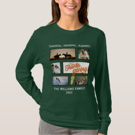 2025 Thanksgiving写真コラージュ家族マッチング Tシャツ