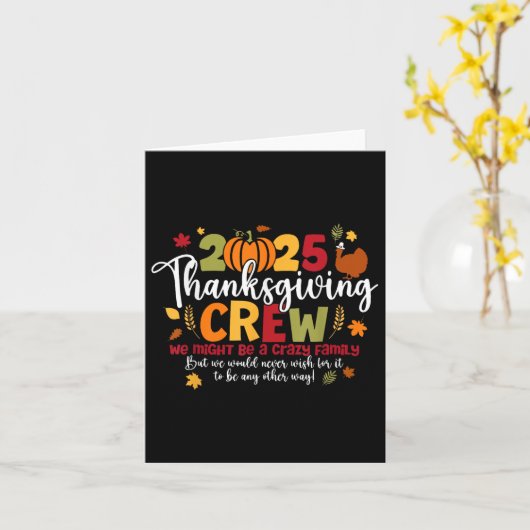2025 Thanksgiving Crew Turkey Thankful Autumn Fall カード (黄色い花)