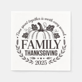 2025 Thanksgiving Family Keepsake Design スタンダードカクテルナプキン