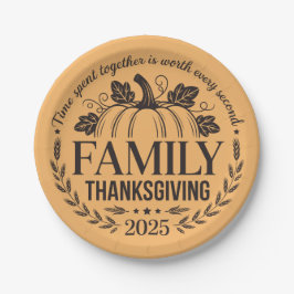 2025 Thanksgiving Family Keepsake Design ペーパープレート