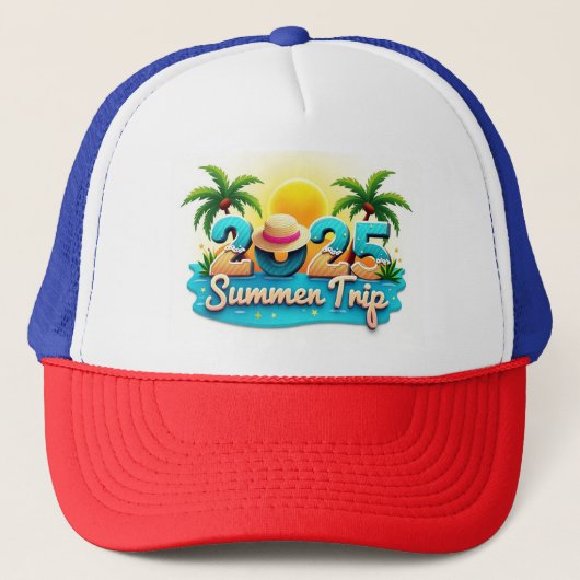 2025 Trip Vibes 🧢 Bright Summer Style Hat キャップ (正面)